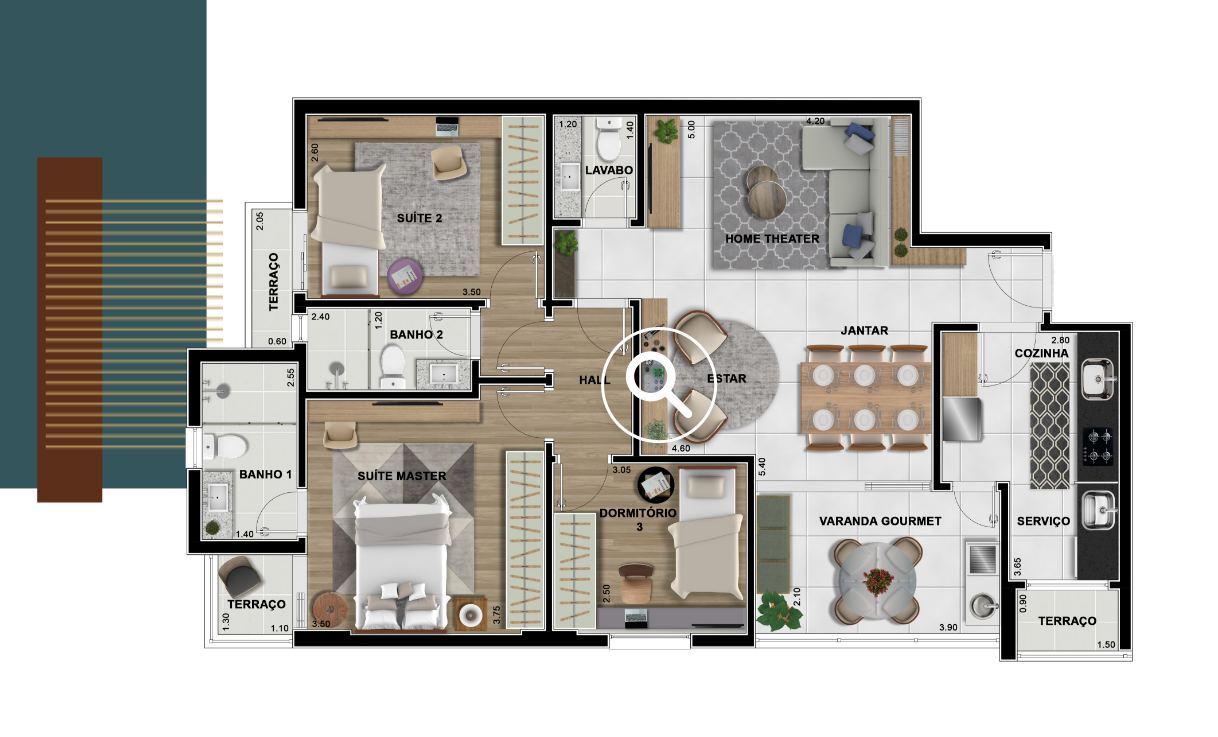 Planta baixa do apartamento